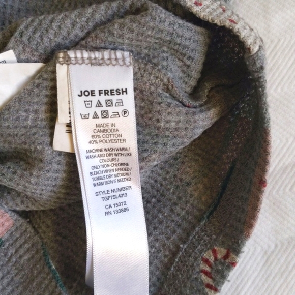 joe fresh hot cocoa thermal waffle knit pajamas matching set 2-3 yrs toddler - Picture 5 of 8